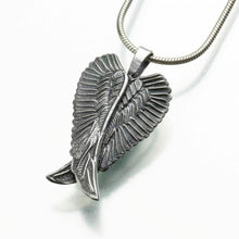 Load image into Gallery viewer, Antique Sterling Silver Angel Wings Pendant Funeral Cremation Urn for ashes

