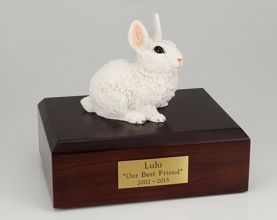 Rabbit White Figurine Pet Cremation Urn Available in 3 Different Colors & 4 Size