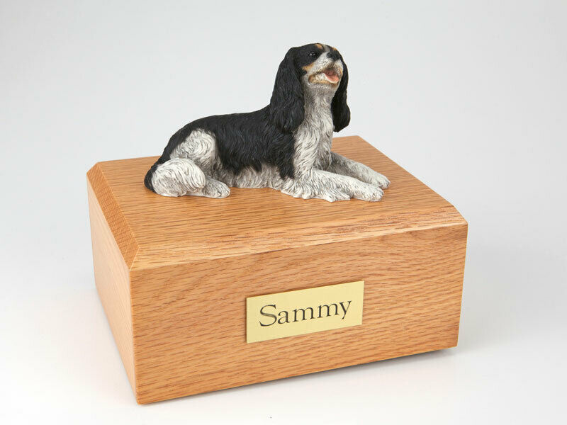 King Charles Spaniel Black Pet Cremation Urn Available 3 Diff. Colors & 4 Sizes