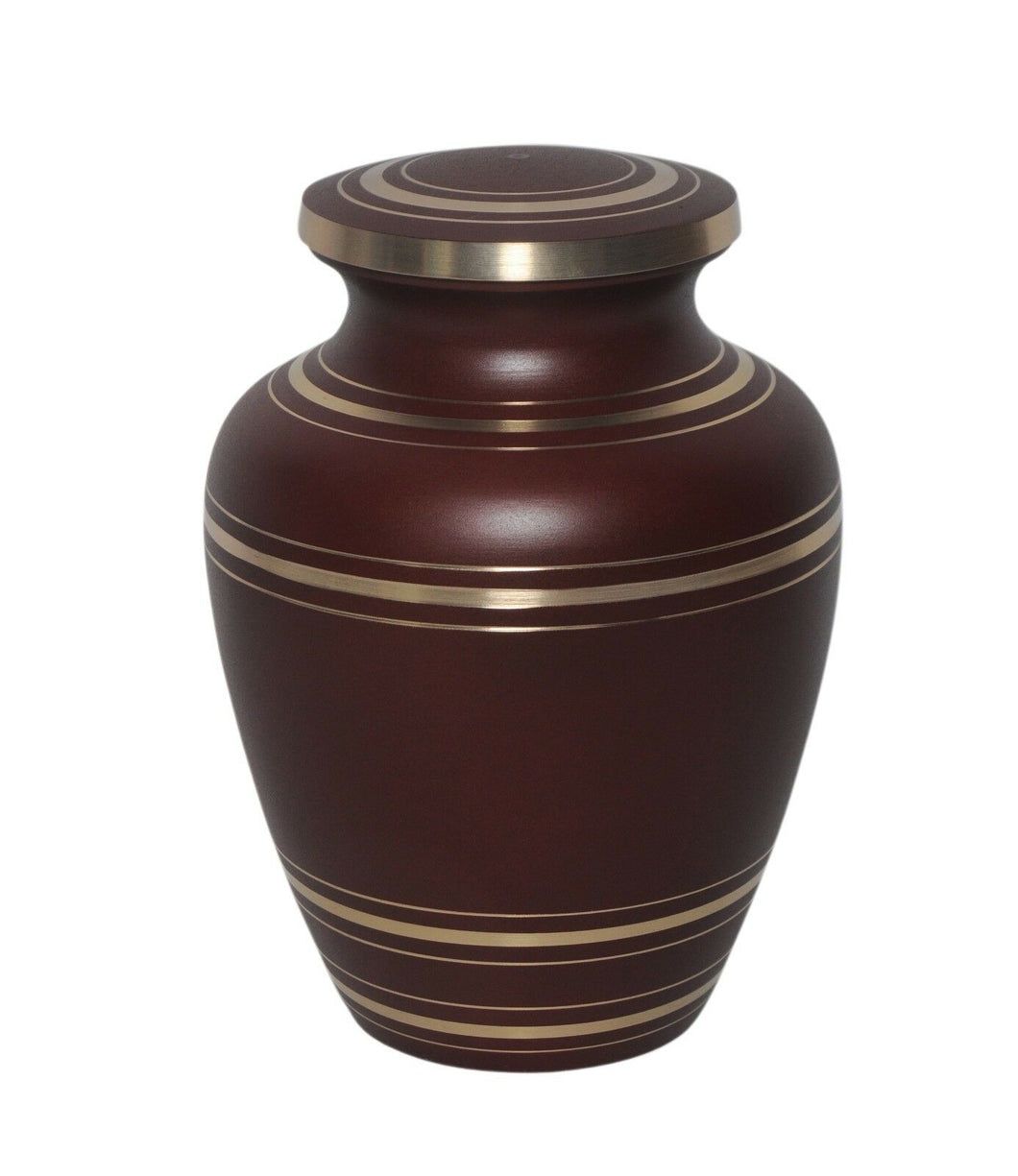 Small/Keepsake 90 Cubic Inches Burgundy/Red Brass Funeral Cremation Urn