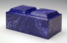 Load image into Gallery viewer, Classic Marble Cobalt Companion Cremation Urn, 420 Cubic Inches, TSA Approved
