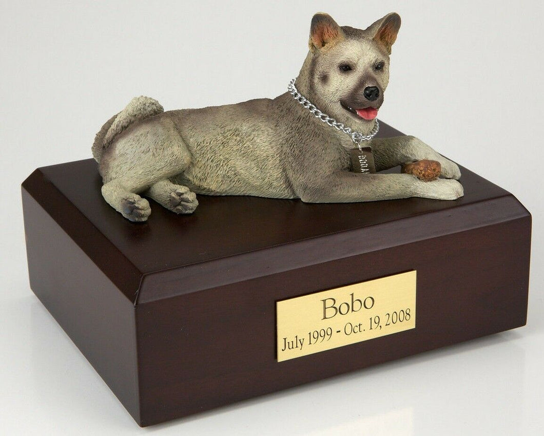 Akita Gray Pet Funeral Cremation Urn Available in 3 Different Colors & 4 Sizes