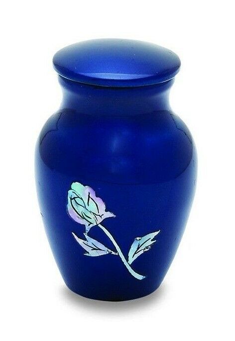 Blue Rose 3 Cubic Inches Small/Keepsake Funeral Cremation Urn for Ashes