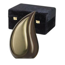Load image into Gallery viewer, Large/Adult 170 Cubic Inches Tear Drop Bronze Brass Cremation Urn with case
