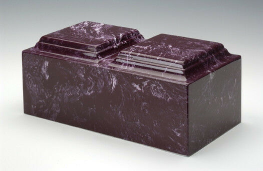 Classic Marble Merlot Companion Cremation Urn, 420 Cubic Inches, TSA Approved