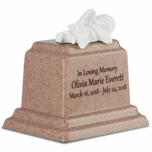 Load image into Gallery viewer, Small/Keepsake 18 Cubic Inch Peaceful Baby Girl Cultured Marble Cremation Urn
