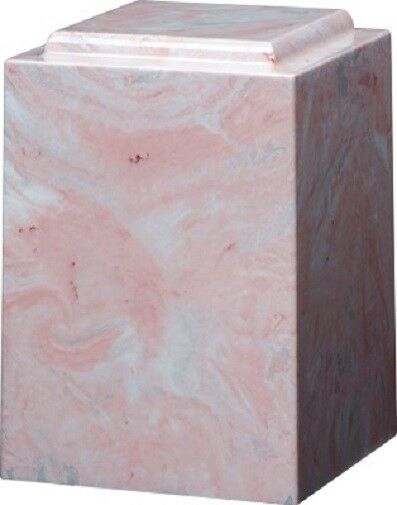 Large/Adult 220 Cubic Inch Windsor Pink Cultured Marble Cremation Urn for Ashes