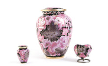 Load image into Gallery viewer, Floral Cloisonne 4 Keepsake Set Funeral Cremation Urns for Ashes,5 Cubic Inch ea
