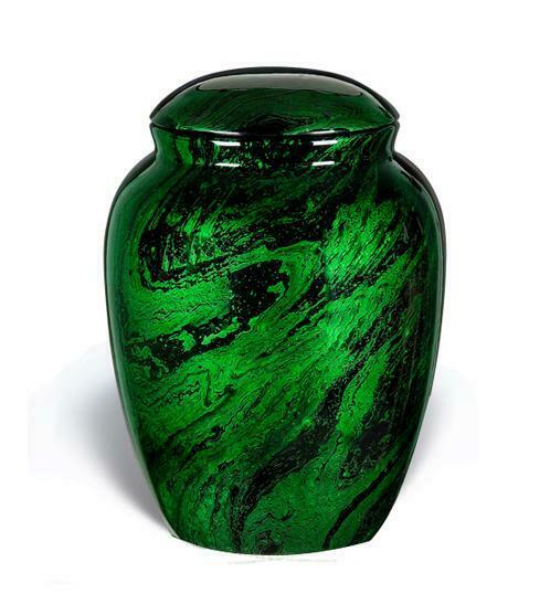Large/Adult 210 Cubic Inch Fiber Glass Funeral Cremation Urn for Ashes - Green