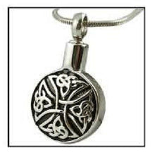 Load image into Gallery viewer, Circular Art Stainless Steel Funeral Cremation Urn Jewelry Pendant w/Chain
