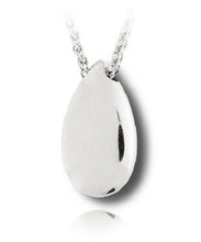 Load image into Gallery viewer, Sterling Silver Large Tear Drop Funeral Cremation Urn Pendant for Ashes w/Chain
