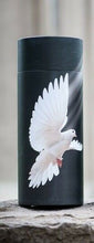 Load image into Gallery viewer, Small/Keepsake 90 Cubic In. Flying Dove Scattering Tube Cremation Urn for Ashes
