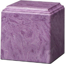 Load image into Gallery viewer, Large/Adult 280 Cubic Inch Purple Cultured Marble Cube Cremation Urn for Ashes
