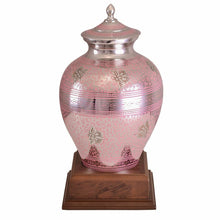 Load image into Gallery viewer, Large/Adult 228 Cubic Ins Pink Butterflies Brass Funeral Cremation Urn for Ashes
