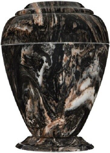 Large 235 Cubic Inch Georgian Vase Mission Black Cultured Marble Cremation Urn