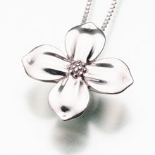 Load image into Gallery viewer, Sterling Silver Dogwood Blossom Memorial Jewelry Pendant Funeral Cremation Urn
