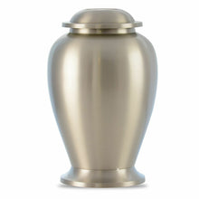 Load image into Gallery viewer, Large/Adult 210 Cubic Ins Classic Pewter Brass Funeral Cremation Urn for Ashes
