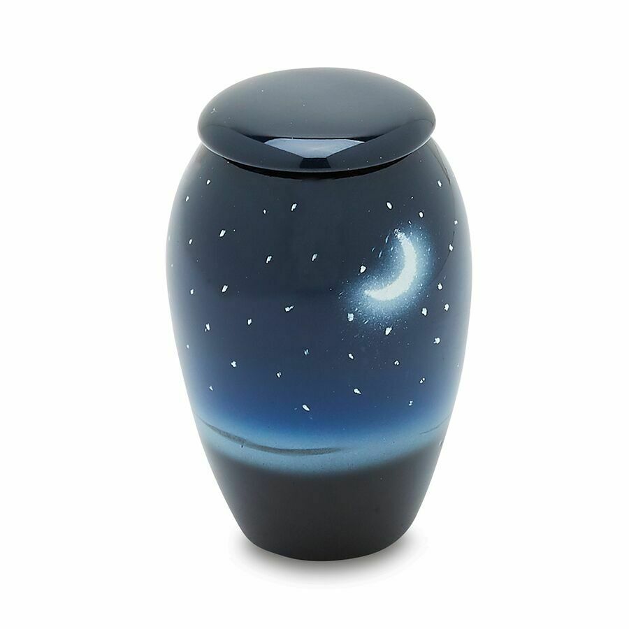 Moon/Starry Night 3 Cubic Inches Small/Keepsake Funeral Cremation Urn for Ashes