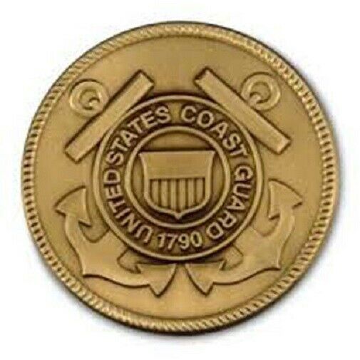 US Coast Guard Brass Medallion - 2.5 Inch Diameter