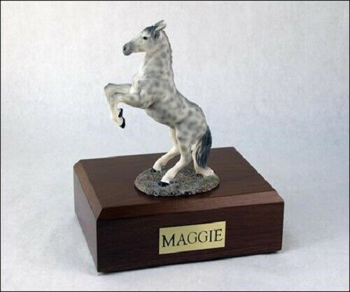 Horse Dapple Gray Figurine Funeral Cremation Urn Avail 3 Diff. Colors & 4 Sizes