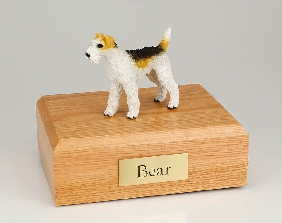 Fox Terrier Pet Funeral Cremation Urn Available in 3 Different Colors & 4 Sizes