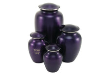 Load image into Gallery viewer, Small/Keepsake Classic Pet Brass Violet Funeral Cremation Urn, 85 Cubic Inches
