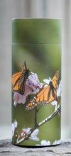 Load image into Gallery viewer, Small/Keepsake 90 Cubic Inch Butterflies Scattering Tube Cremation Urn for Ashes
