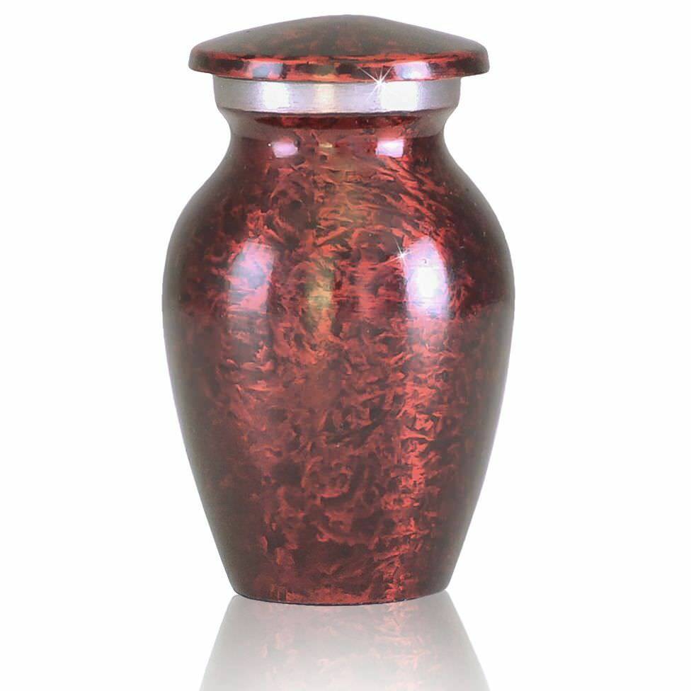 Small/Keepsake 4 Cubic Inches Red Brass Funeral Cremation Urn for Ashes