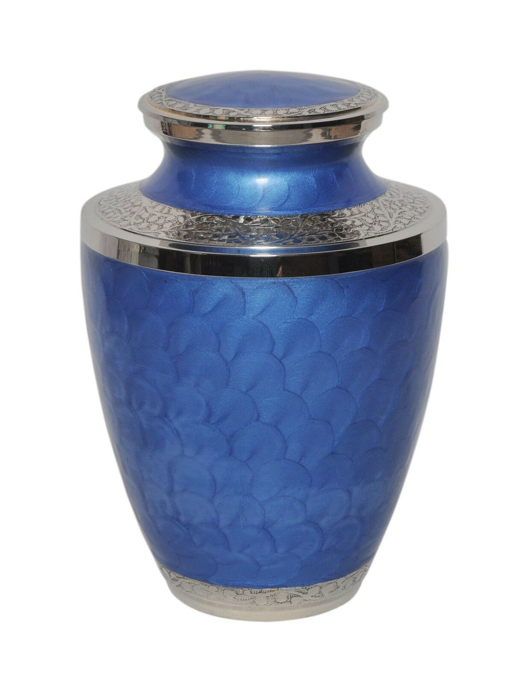 Large/Adult 200 Cubic Inches Mother of Pearl Blue Brass Funeral Cremation Urn