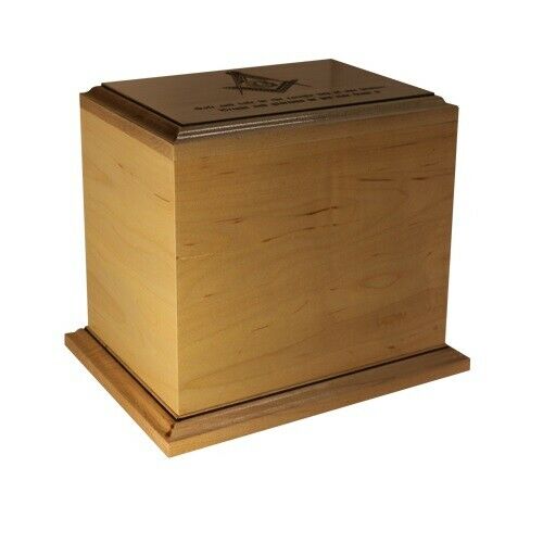 Large/Adult 220 Cubic Inch Wood Masons Scottish Rite Cremation Urn-Made in USA