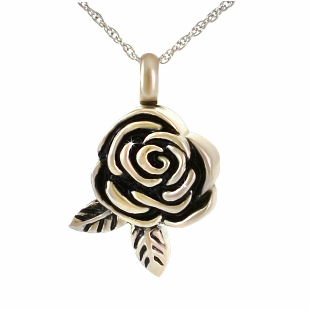 Rose Petals Stainless Steel Pendant/Necklace Funeral Cremation Urn for Ashes