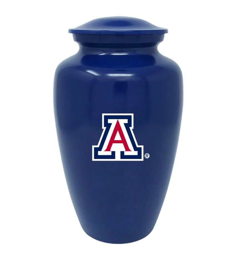 Large/Adult 200 Cubic Inch Arizona Wildcats Aluminum Funeral Cremation Urn