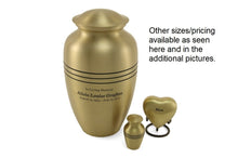 Load image into Gallery viewer, New, Solid Brass Classic Bronze Large Funeral Cremation Urn, 195 Cubic Inches
