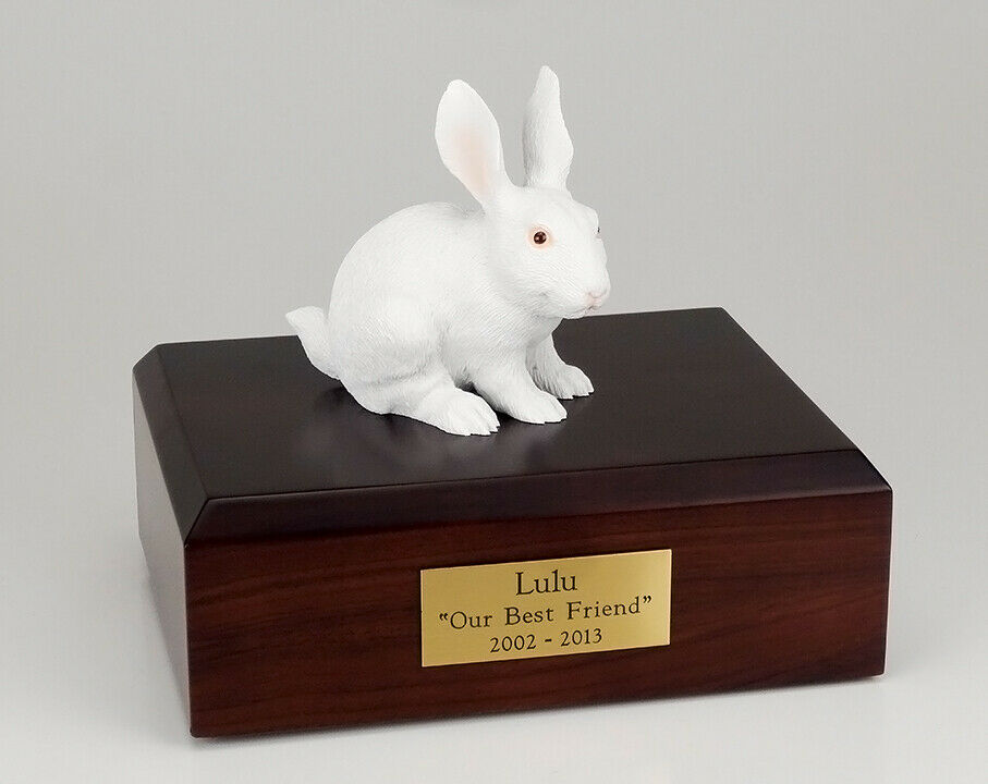 Rabbit White Figurine Pet Cremation Urn Available 3 Different Colors & 4 Sizes