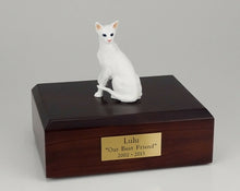 Load image into Gallery viewer, Oriental Shorthair White Cat Figurine Pet Cremation Urn Avail 3 Colors/ 4 Sizes
