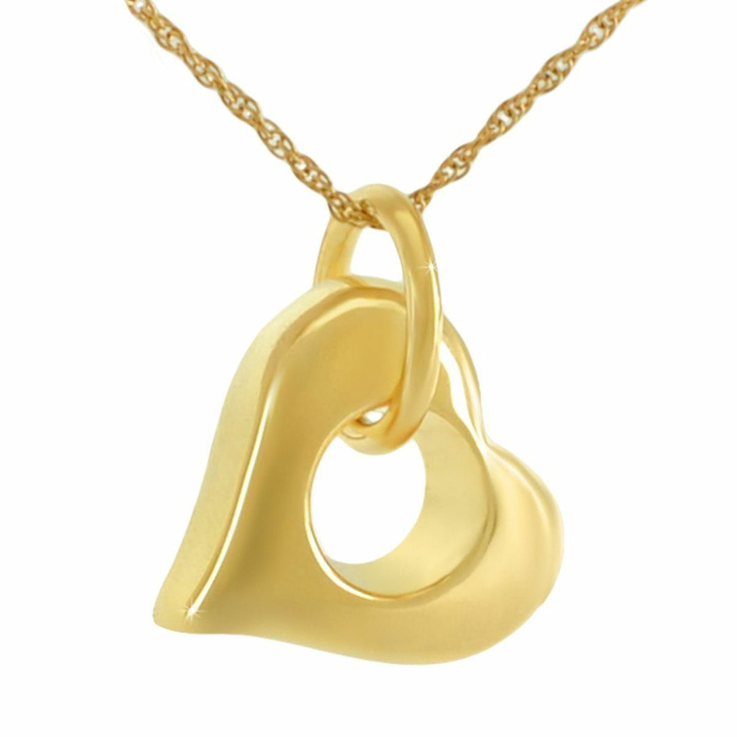 Small/Keepsake Side Heart Pendant Funeral Cremation Urn for Ashes
