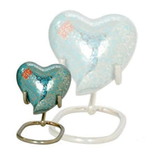 Load image into Gallery viewer, Small/Keepsake 5 Cubic Inch Brass Decorative Butterfly Heart Cremation Urn
