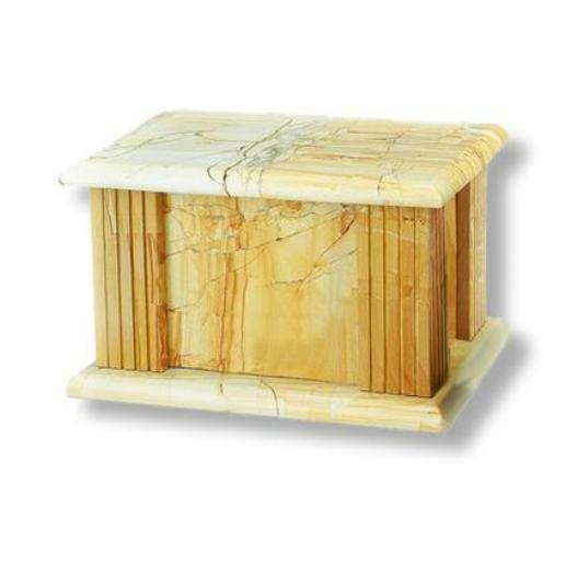 Large/Adult 210 Cubic Inches TeakWood Marble Funeral Cremation Urn for Ashes