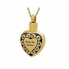 Load image into Gallery viewer, Stainless Steel/Gold Plated With Me Always Heart Pendant/Necklace Cremation Urn
