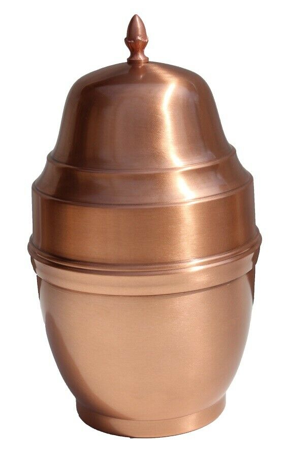 Large/Adult 205 Cubic Inch Hand-Spun Copper Funeral Cremation Urn for Ashes