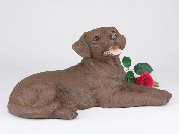 Extra Large 303 Cubic Ins Chocolate  Labrador Retriever Resin Urn for Ashes