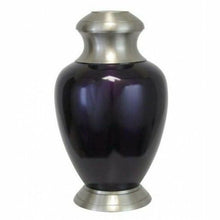 Load image into Gallery viewer, Large/Adult 220 Cubic Inches Purple &amp; Gray Brass Funeral Cremation Urn for Ashes

