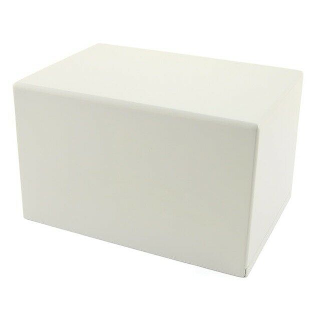 Large/Adult Somerset Box White, Full Size Funeral Cremation Urn for Ashes