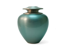 Load image into Gallery viewer, Keepsake Brass Green Funeral Cremation Urn for Ashes, 5 Cubic Inches
