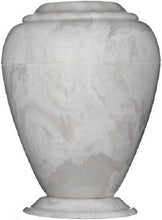 Load image into Gallery viewer, Large 235 Cubic Inch Georgian Vase White Cultured Marble Cremation Urn for Ashes
