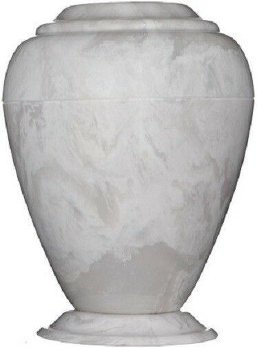 Large 235 Cubic Inch Georgian Vase White Cultured Marble Cremation Urn for Ashes
