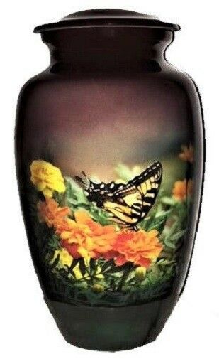 Small/Keepsake 3 Cubic Inch Butterfly Monarch Aluminum Cremation Urn for Ashes