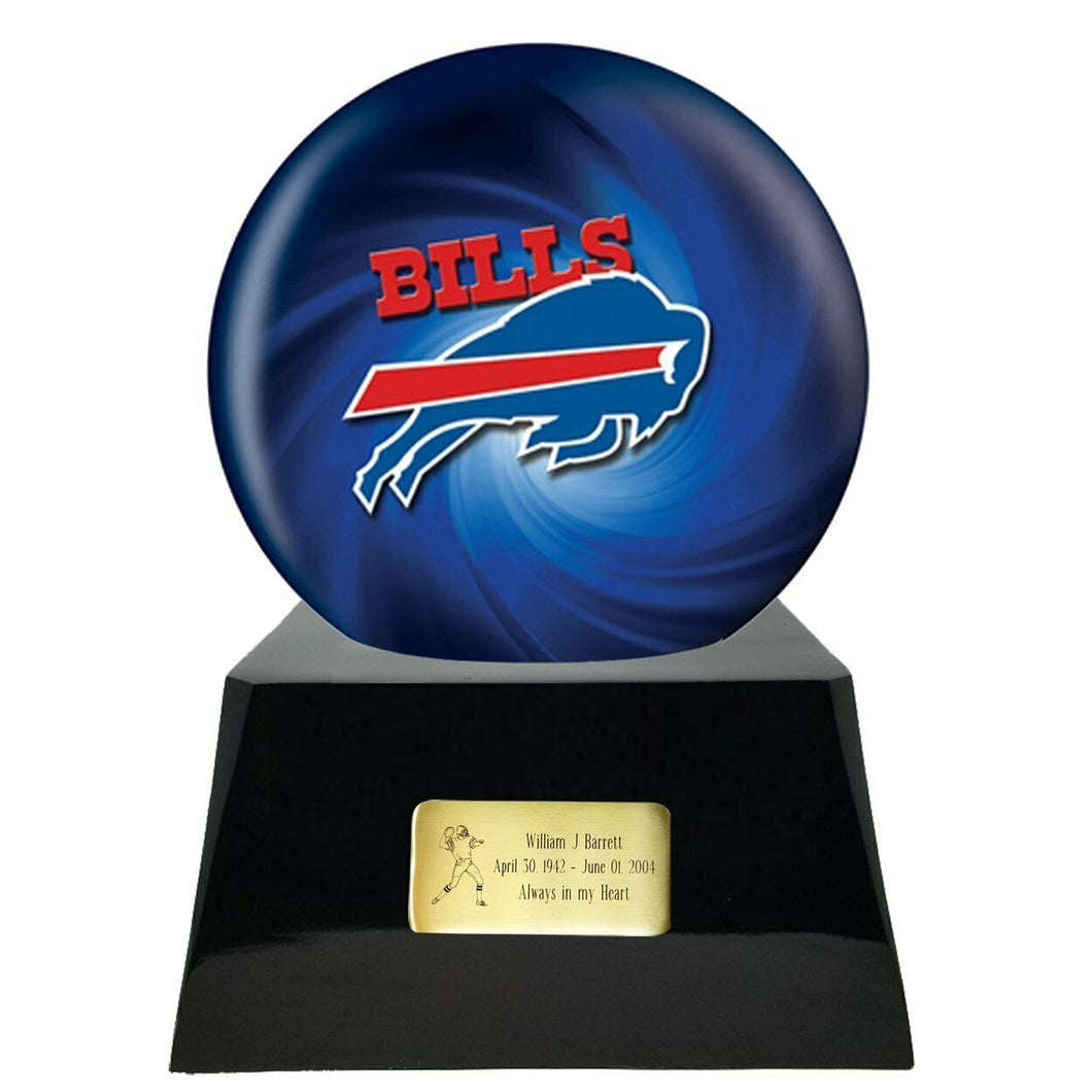 Large/Adult 200 Cubic Inch Buffalo Bills Metal Ball on Cremation Urn Base