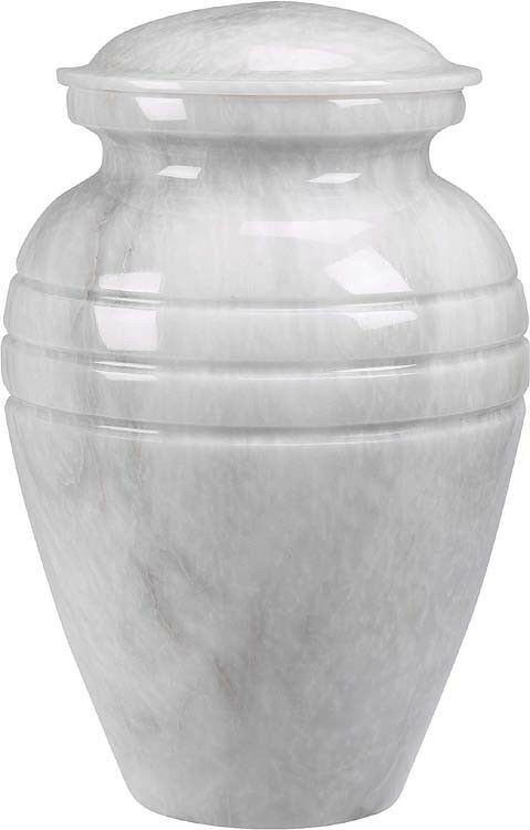 White Colored, Adult Funeral Cremation Urn made out of a block of Solid Marble