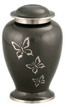 Load image into Gallery viewer, Large/Adult 200 Cubic Inch Slate Butterfly Brass Funeral Cremation Urn for Ashes
